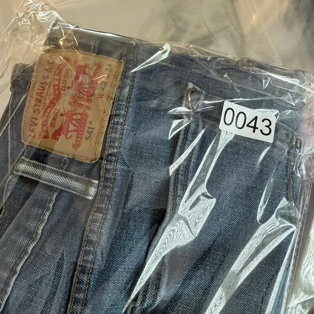 Levis 541 Jeans Mens 42x34 Athletic Stretch Taper Medium Wash Faded Denim
